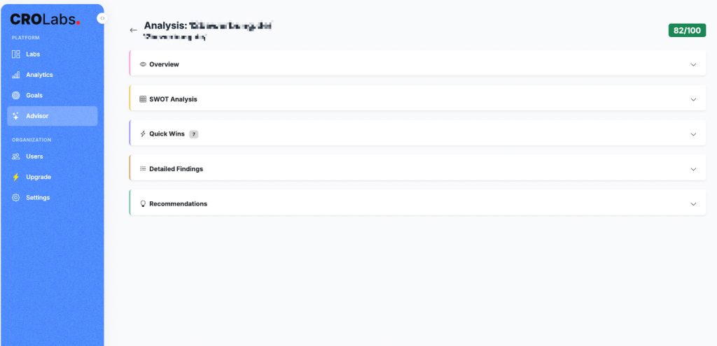 CROLabs AI Advisor Results