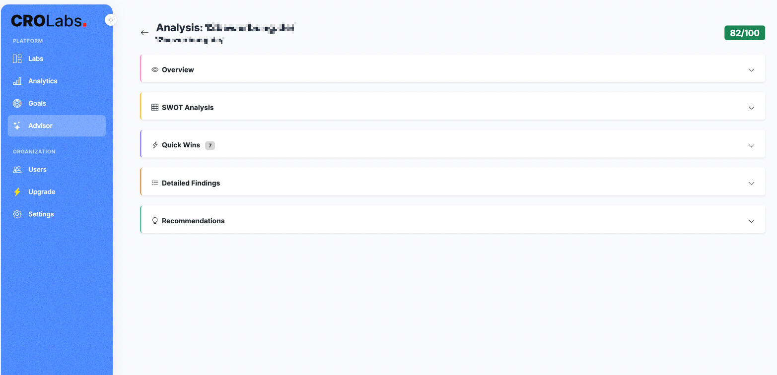 CROLabs AI Advisor Results