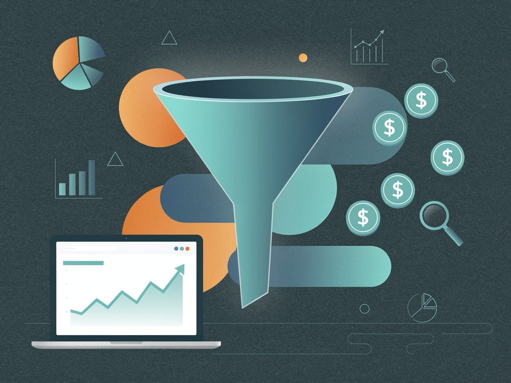 Image showing a funnel that is optimized to maximize conversion rate.