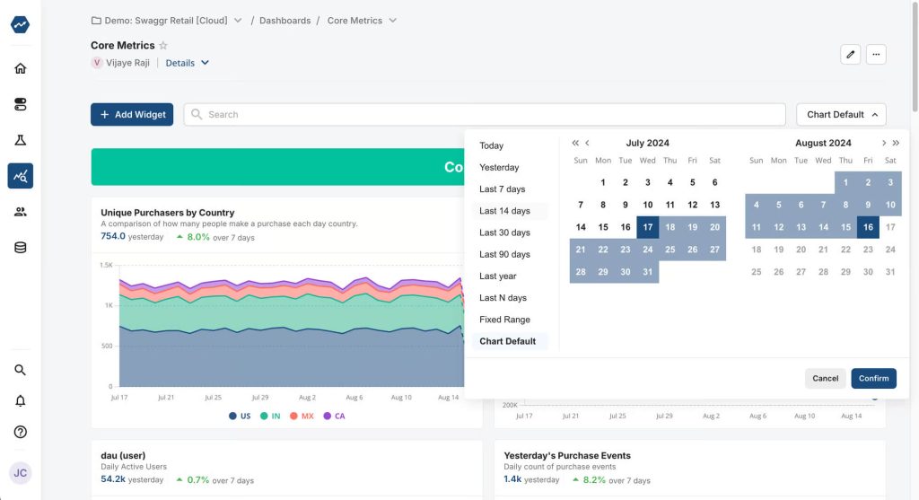 Screenshot of Statsig showing A/B testing, feature flags, analytics, session replay, and product experimentation insights.