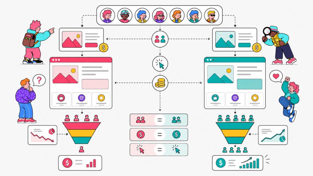 Business visual showing how landing page optimization increases conversions from the same ad spend, improves relevance, and boosts campaign efficiency.