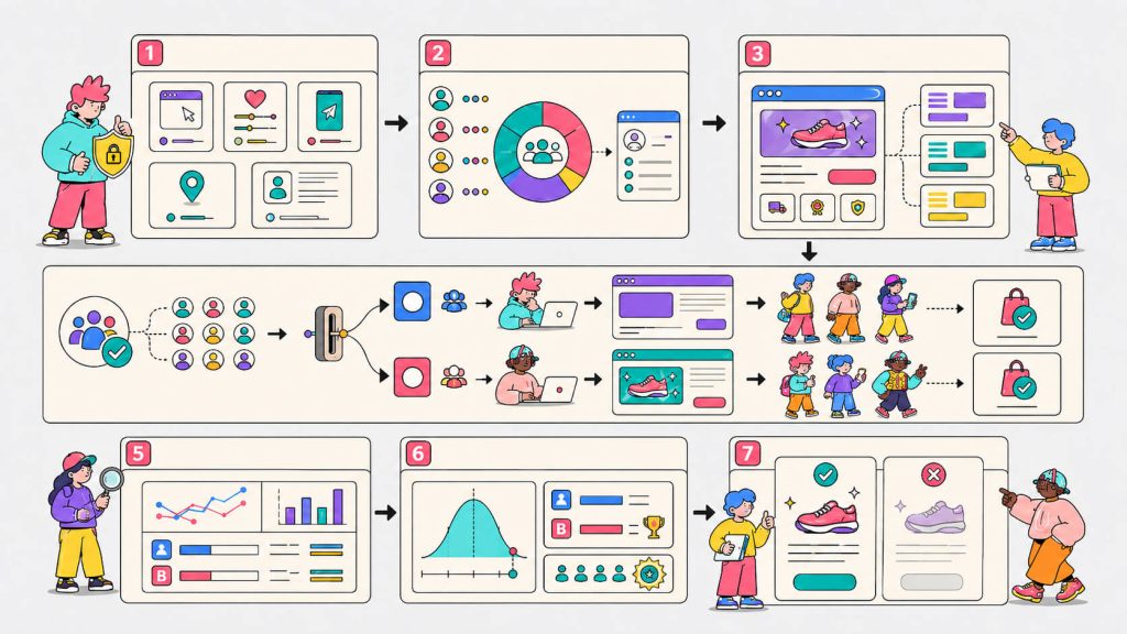 Visual showing cookieless personalization using direct customer preferences, CRM data, purchase history, account status, and tailored website content.