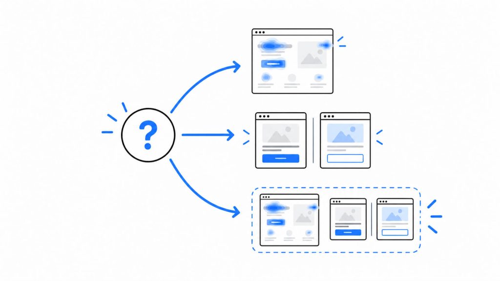 Comparison showing how desktop and mobile heatmaps can reveal different visitor behavior and hidden usability problems.